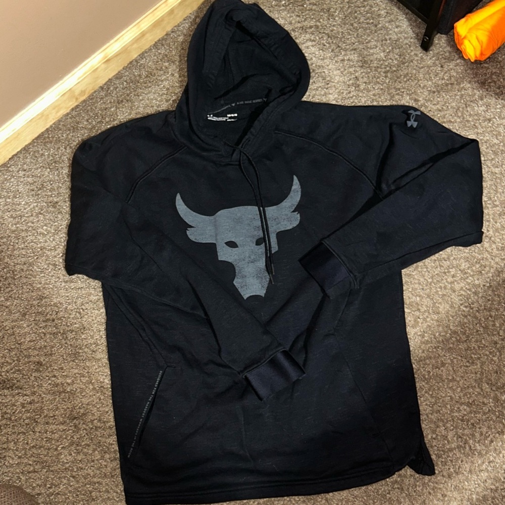 Under Armour Black Hoodie with Bull Graphic